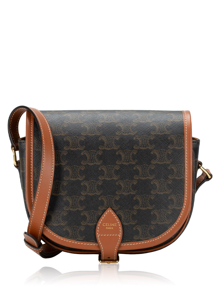 Triomphe Canvas Folco Medium Shoulder Bag Tan