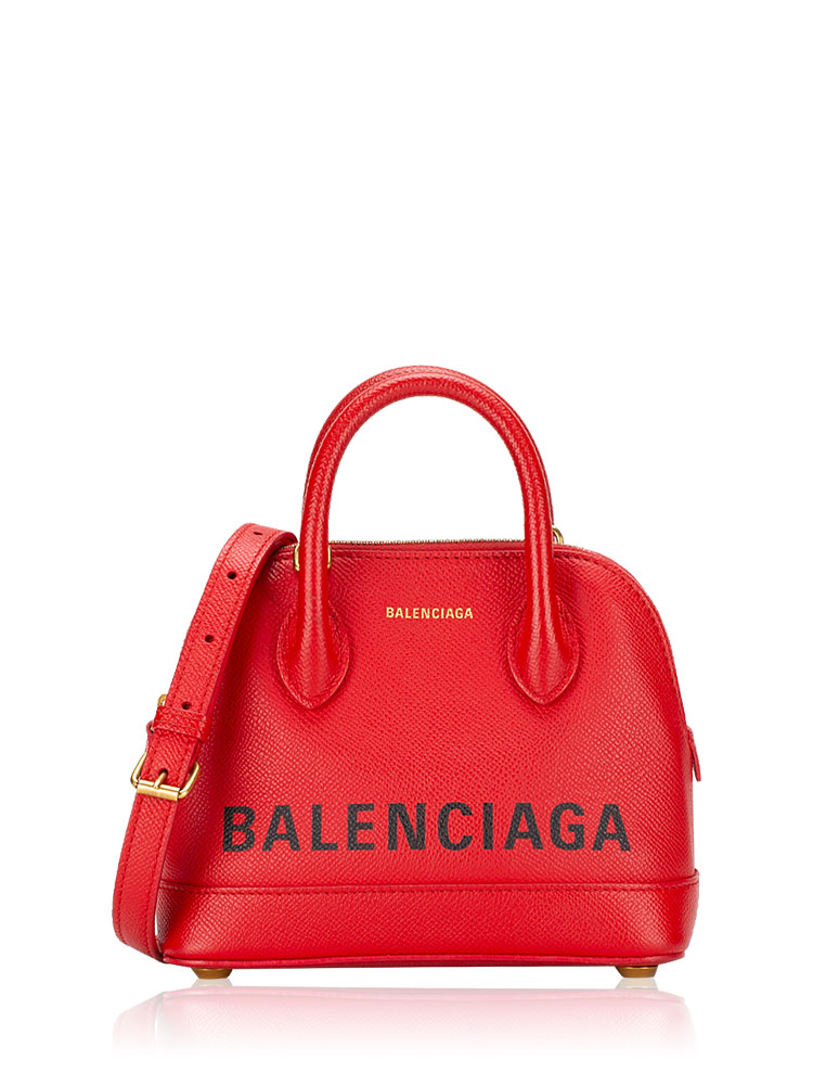 Grained Calfskin XXS Ville Top Handle Bag Rouge Coquelicot 