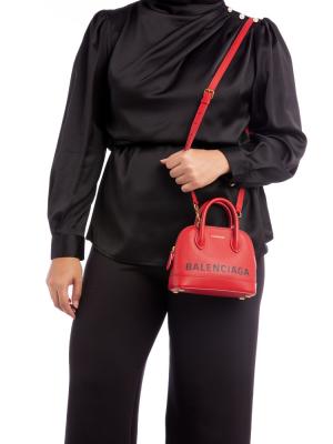 Grained Calfskin XXS Ville Top Handle Bag Rouge Coquelicot 