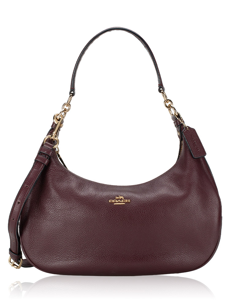 38250 Harley East West Pebble Leather Hobo Oxblood