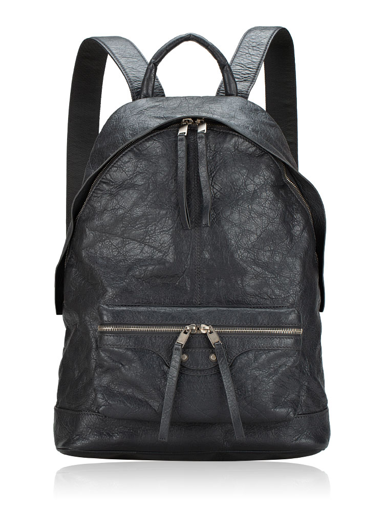 Lambskin Classic Silver Backpack Gris Fossile