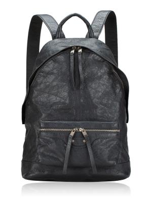 Lambskin Classic Silver Backpack Gris Fossile