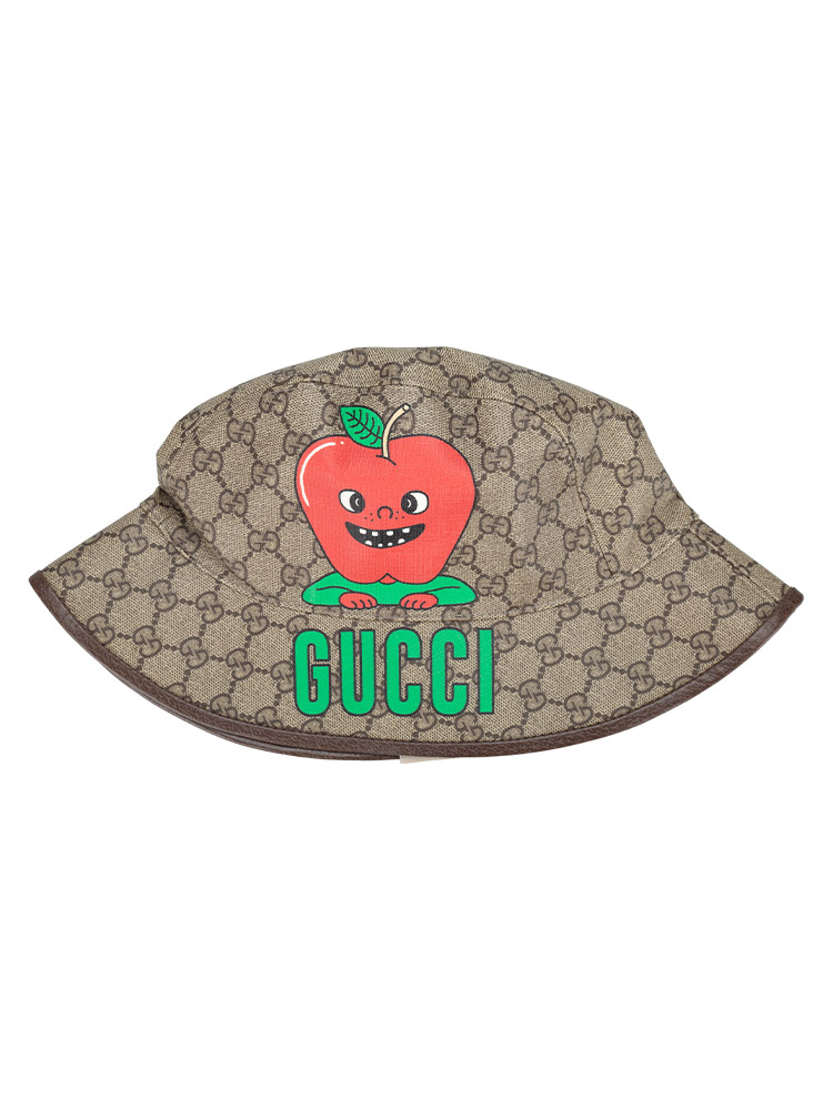 GG Supreme Apple Bob Bucket Hat Beige Ebony