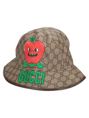 GG Supreme Apple Bob Bucket Hat Beige Ebony