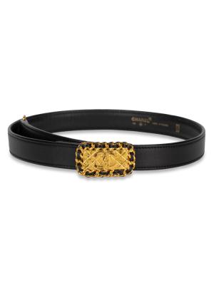 Vintage Coco Mark Matelasse Belt Black