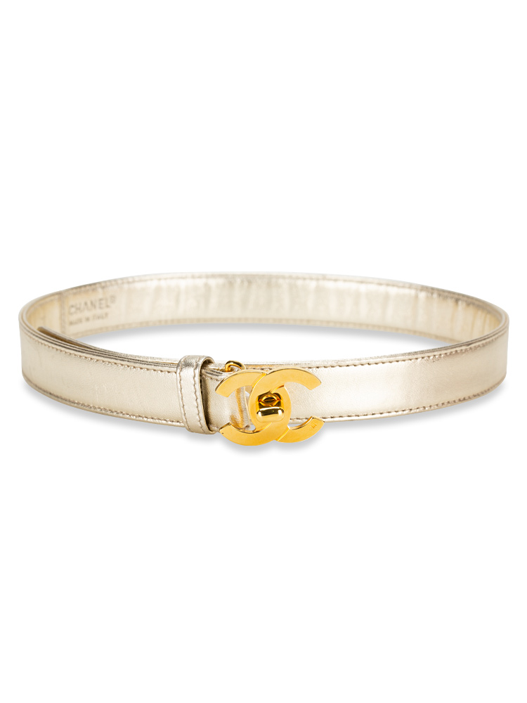 Vintage Nappa CC Coco Belt Gold