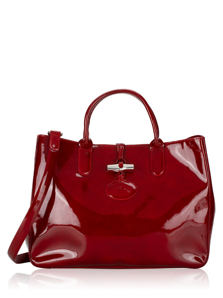 Roseau Patent Leather Tote Taupe