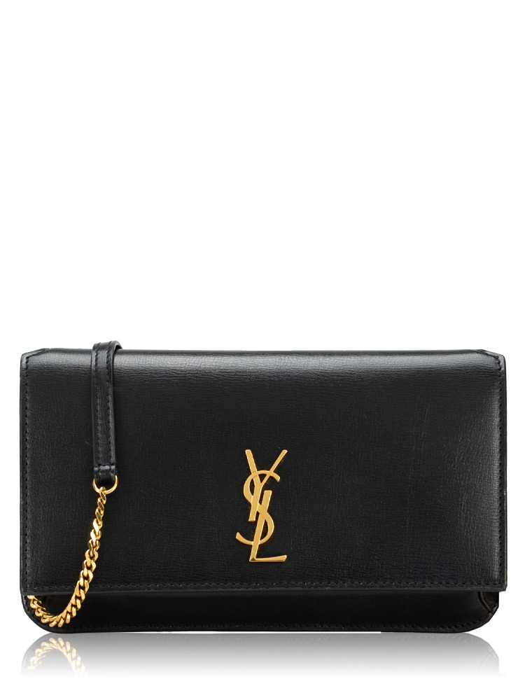 Smooth Calfskin Monogram Phone Crossbody Black