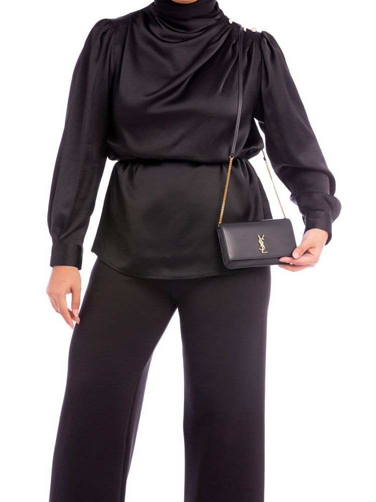 Smooth Calfskin Monogram Phone Crossbody Black