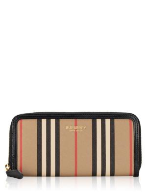 E-Canvas Icon Stripe Ellerby Continental Wallet Archive Beige