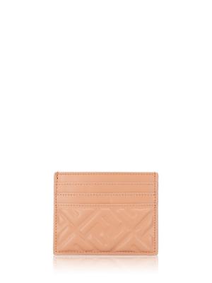 Nappa FF Embossed Baguette Card Case Ballet Rose
