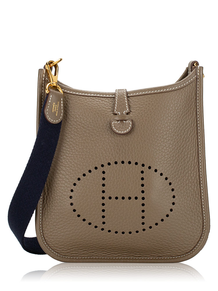 Taurillon Clemence Mini Evelyne 16 TPM Etoupe Bleu Indigo