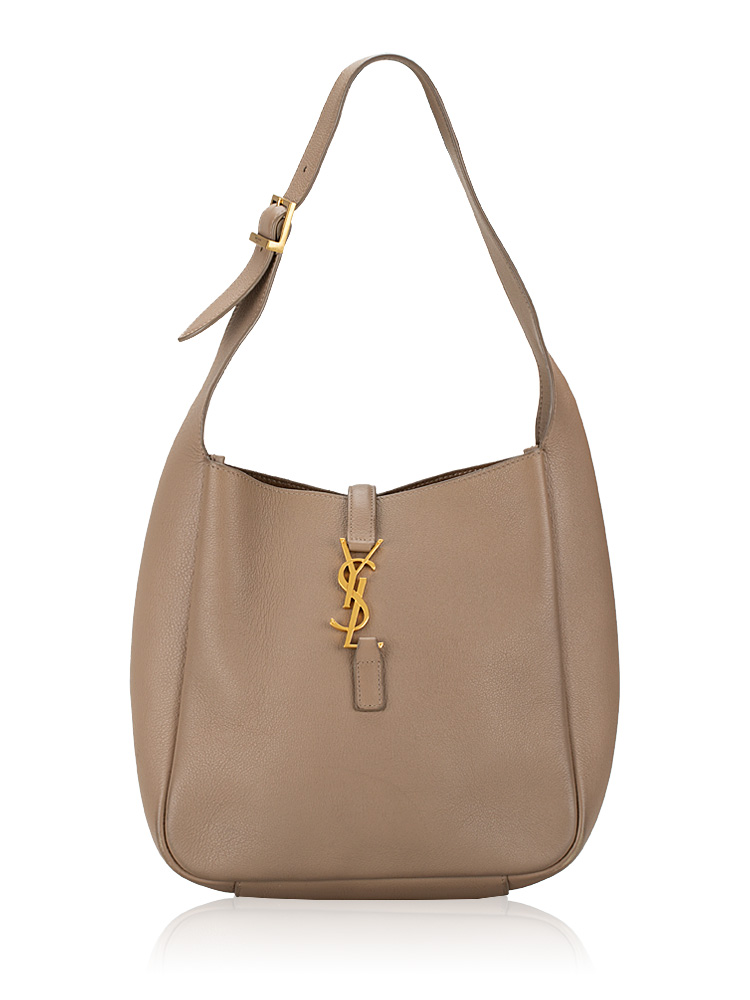 Supple Grained Calfskin Le 5 A 7 Small Hobo Dusty Grey