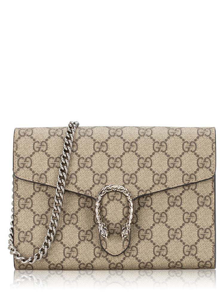 GG Supreme Dionysus Chain Wallet Beige Red