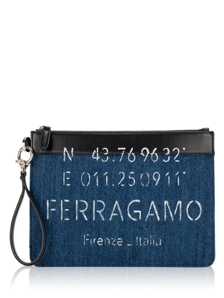 Denim Logo Pochette Blue