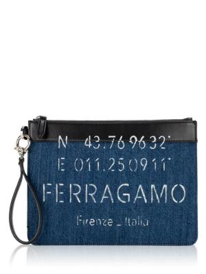 Denim Logo Pochette Blue