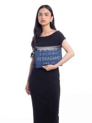 Denim Logo Pochette Blue