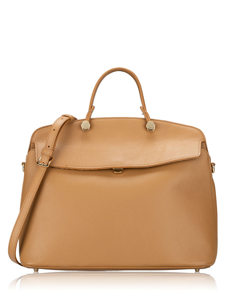 Leather My Piper Medium Top Handle Bag Light Brown