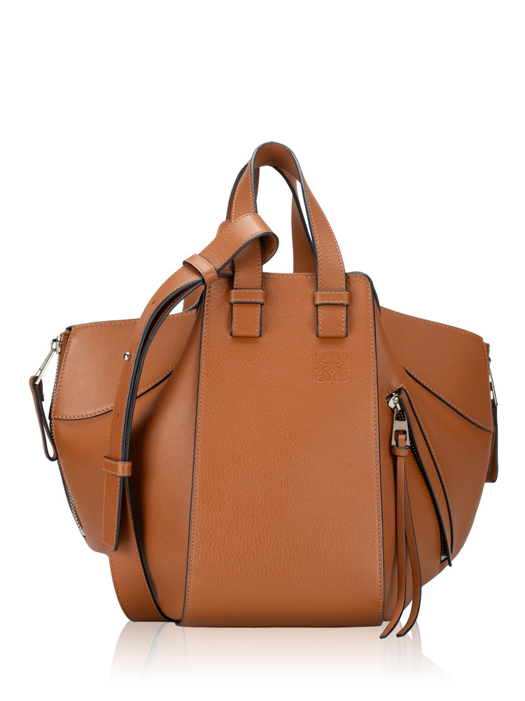 Grained Calfskin Hammock Small Shoulder Bag Tan
