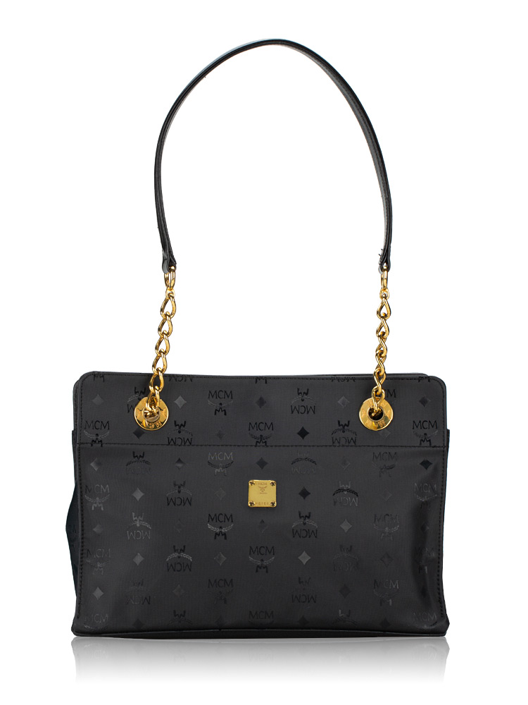 Vintage Nylon Visetos Shoulder Bag Black