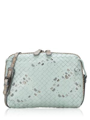 Nappa Intrecciato Ayers Microbutterfly Nodini Crossbody Light Blue