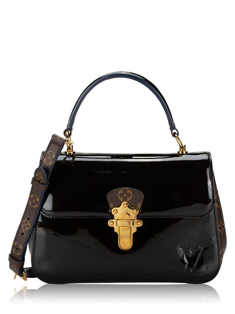 Patent Calfskin Monogram Cherrywood PM Noir