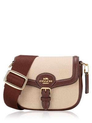 CR257 Amelia Canvas Small Saddle Bag Natural Multi