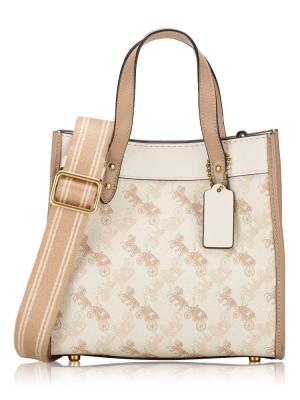 C3866 Signature Horse And Carriage Field 22 Tote Bag Chalk Multi