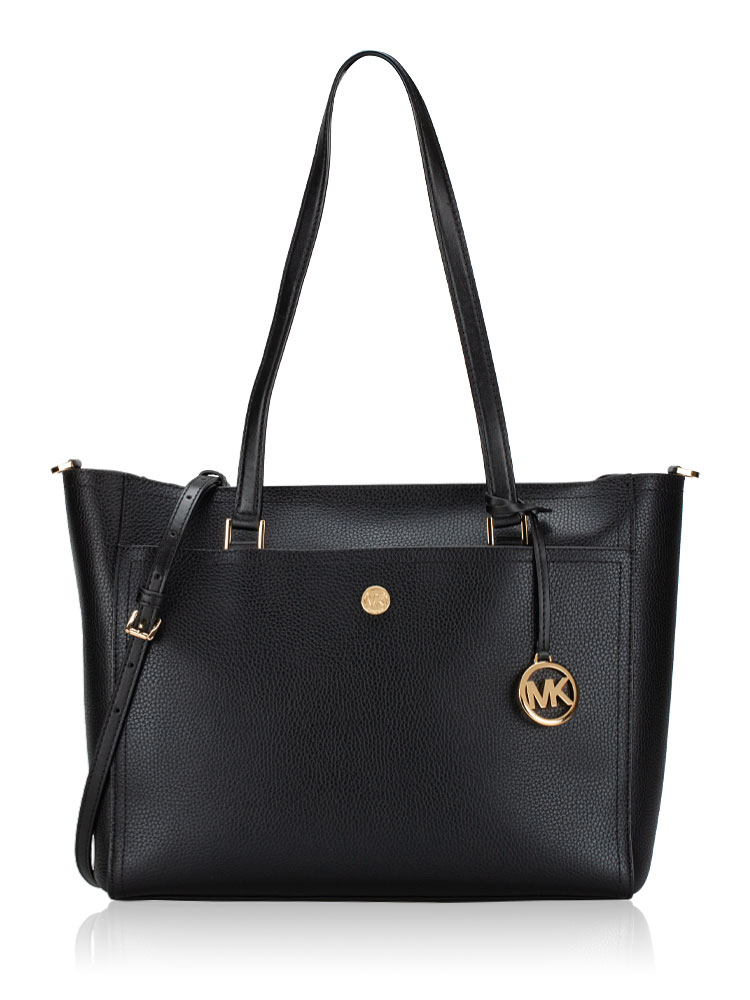 Maisie Pebbled Leather Large Tote Black