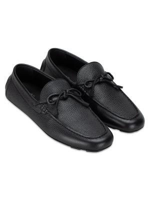 Men Grainy Calfskin VLogo Loafers Black Sz 43