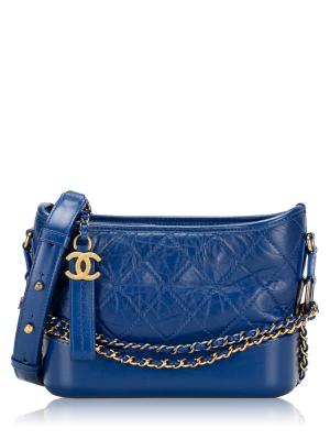 Aged Calfskin Small Gabrielle Hobo Royal Blue