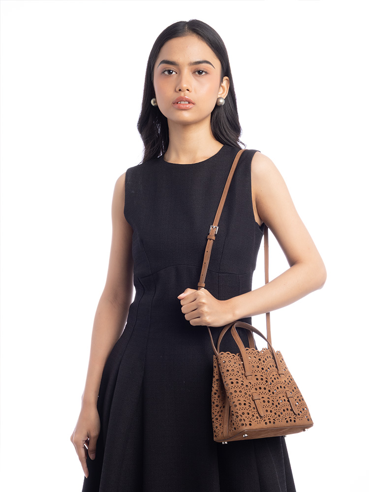 Nubuck Vienne Wave Mina 20 Bag Terre D'Ombre