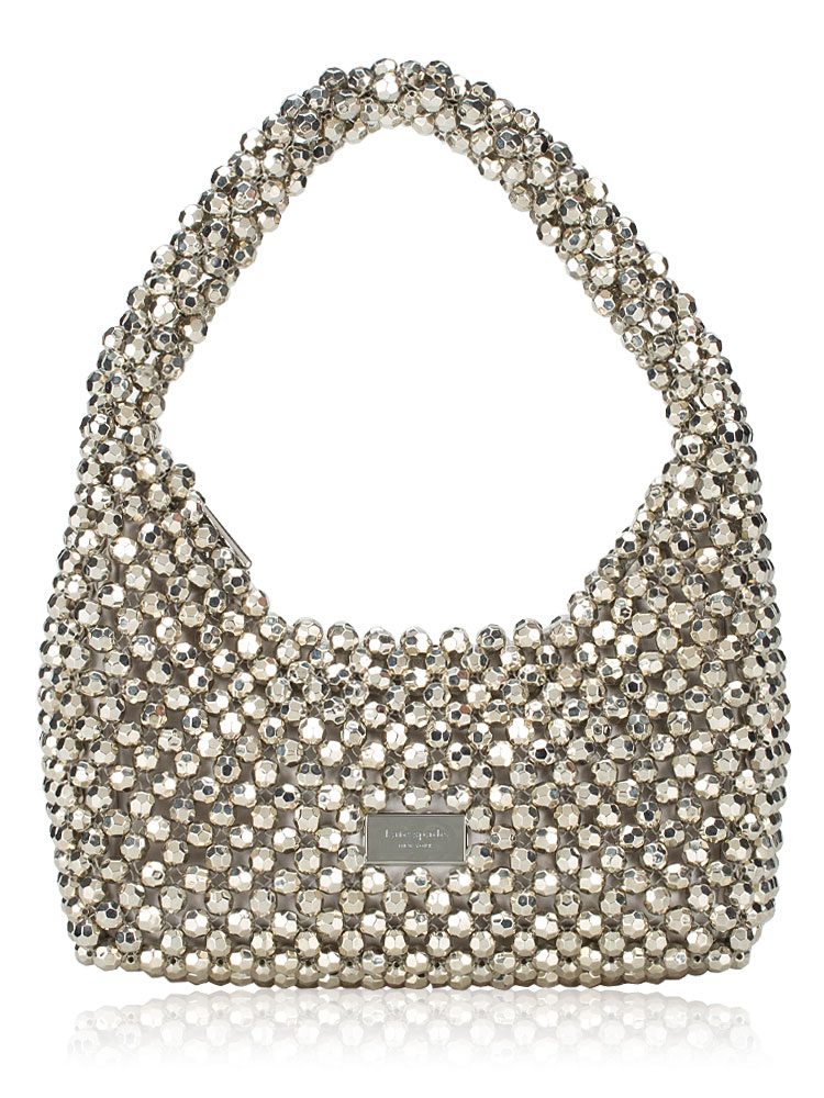 Twirl Beaded Hobo Silver
