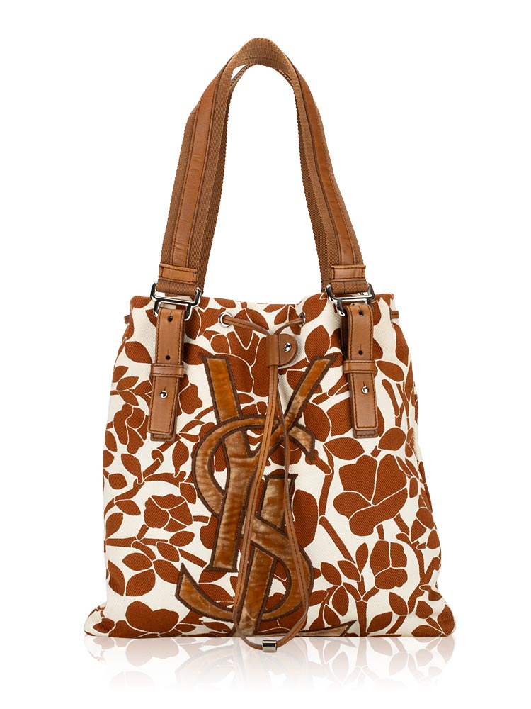 Canvas Floral Kahala Tote Brown