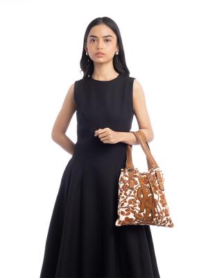 Canvas Floral Kahala Tote Brown
