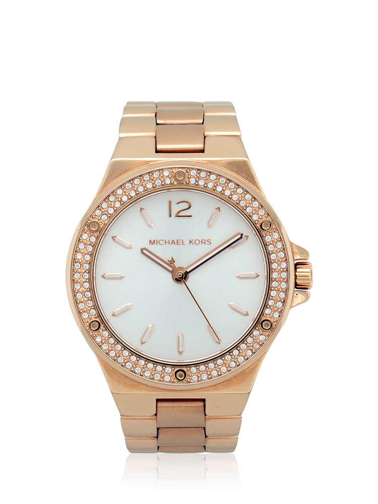 Lennox Pavé Mini Stainless Watch Rose Gold