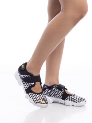 Air Rift Breathe Sneakers Polka Dot Black White Sz 7
