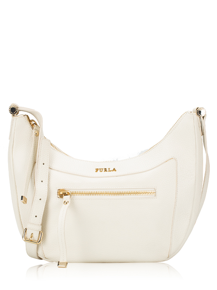 Ginevra Leather Shoulder Bag White 