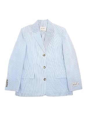 Oxford Stripe Jacket Light Blue White Sz M