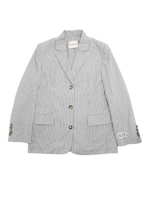 Oxford Stripe Jacket Grey White Sz S