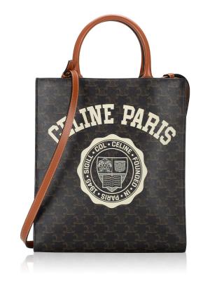 Triomphe Logo Small Vertical Cabas Tan