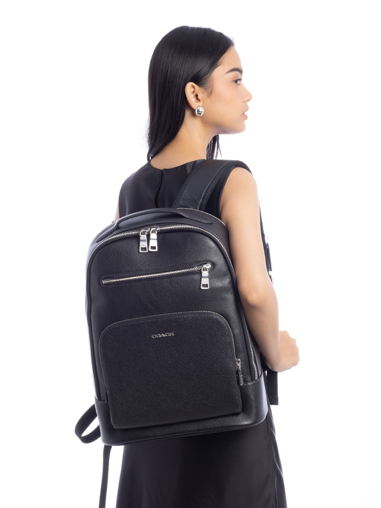 CM697 Ethan Leather Backpack Black