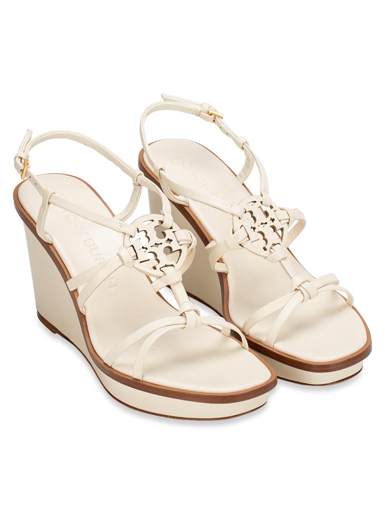 Calfskin Miller Knotted Wedges New ivory Sz 8.5