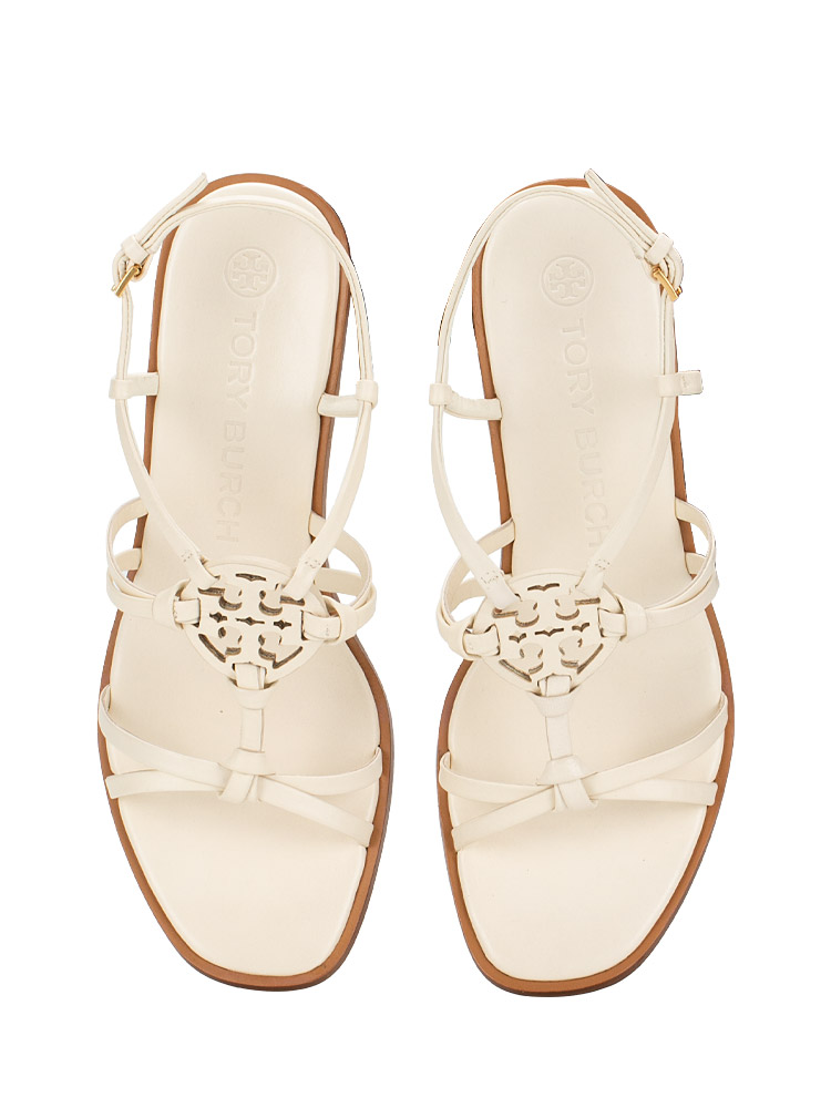 Calfskin Miller Knotted Wedges New ivory Sz 8.5