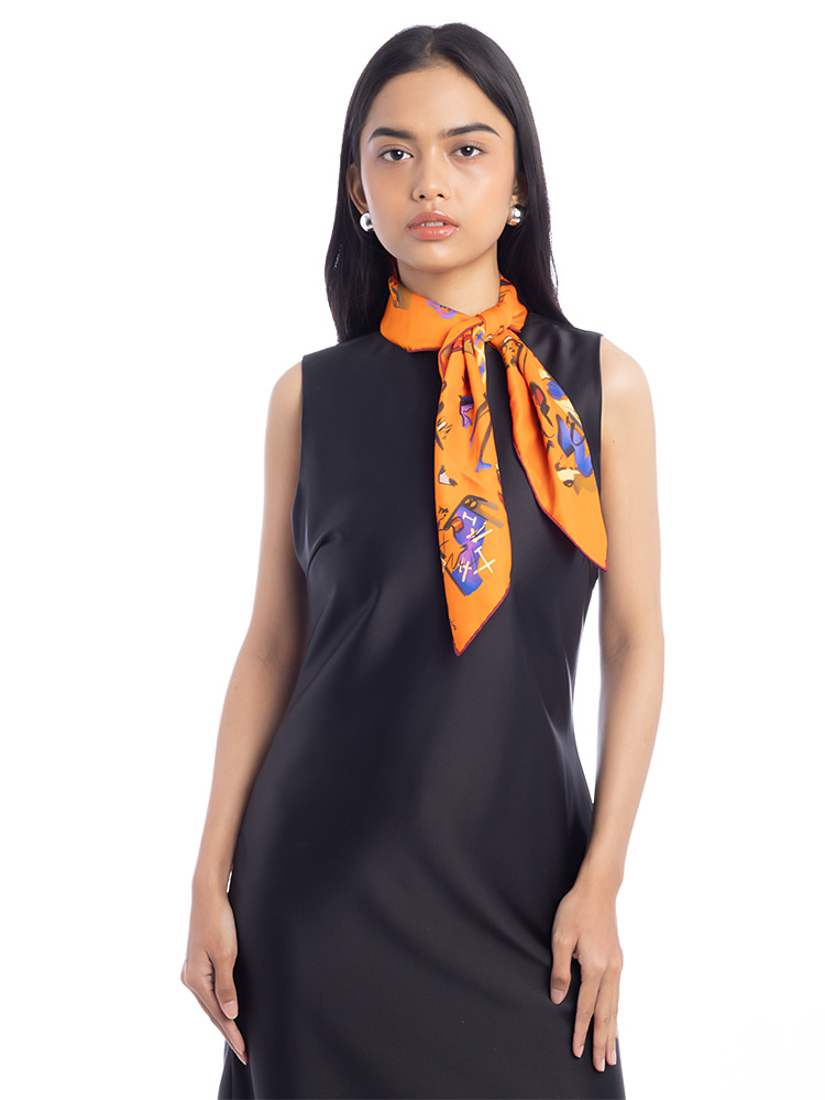 Rendez Vous Rive Gauche 70 Silk Scarf Orange