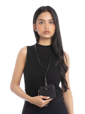 Carter Nylon Card Case Lanyard Black