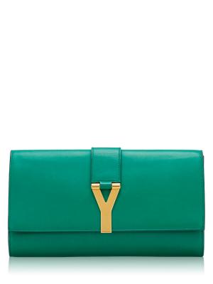 Calfskin Ligne Y Clutch Green 