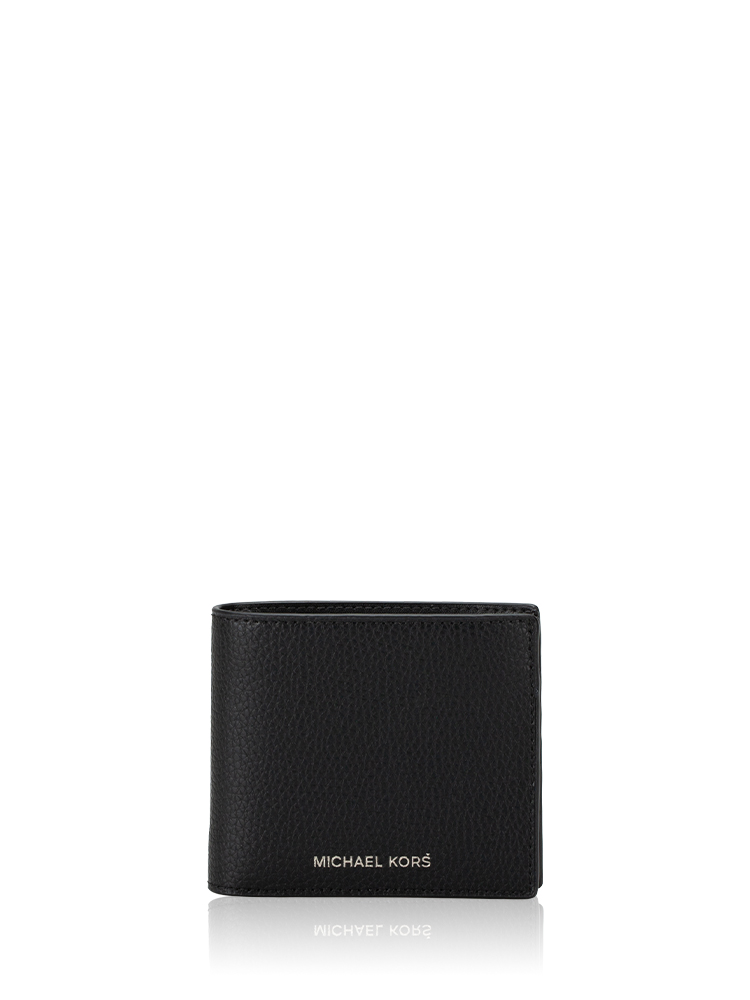 Men Leather Wallet and Signature Card Case Box Set Black