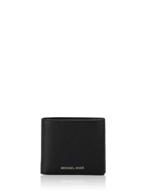 Men Leather Wallet and Signature Card Case Box Set Black