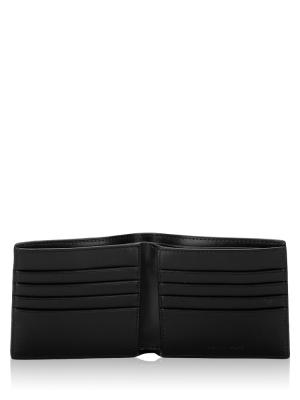 Men Leather Wallet and Signature Card Case Box Set Black